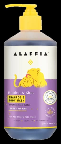Alaffia Kids Shampoo & Body Wash - Lemon Lavender 16 oz