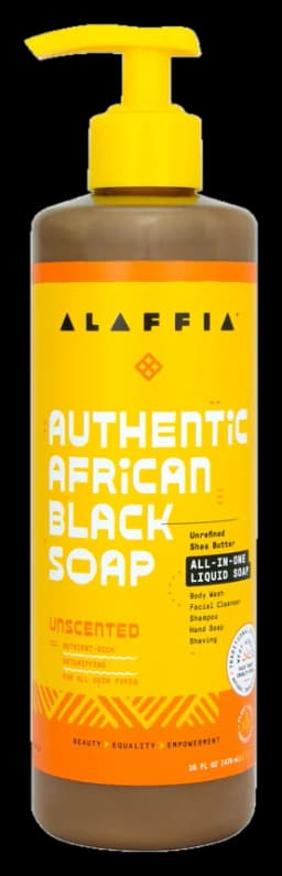 Alaffia Authentic African Black Soap All-In-One - Unscented, 16 oz