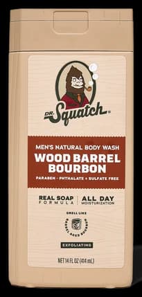 Dr. Squatch 14 oz Wood Barrel Bourbon Exfoliating Body Wash
