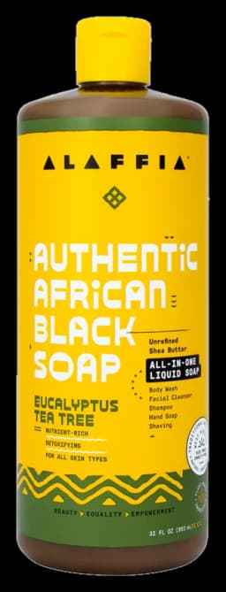 Alaffia Authentic African Black Soap All-In-One - Eucalyptus Tea Tree 32 oz