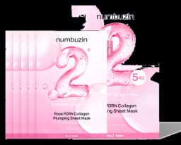 넘버즈인 No.2 Rose PDRN Collagen Plumping Sheet Mask (5 Sheets)