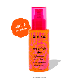 amika superfruit star | lightweight hair styling + heat defense oil