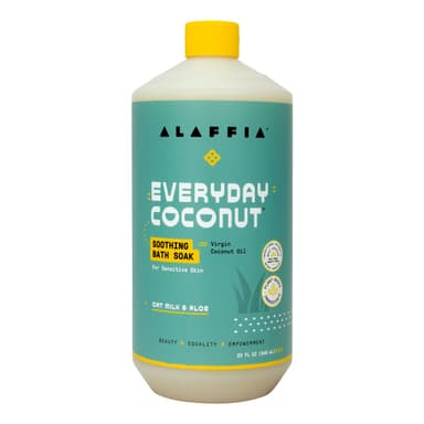 Alaffia EveryDay Coconut Soothing Bath Soak, Oat Milk & Aloe 32oz