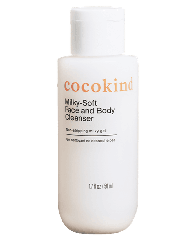cocokind travel-size milky-soft face and body cleanser
