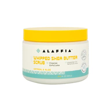 Alaffia Authentic African Whipped Shea Butter Scrub, Oatmeal & Aloe 11oz