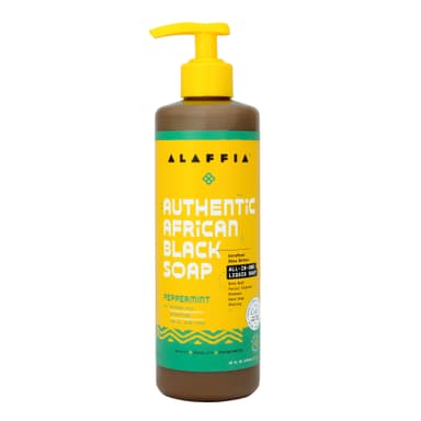 Alaffia Authentic African Black Soap All-In-One - Peppermint, 16 oz