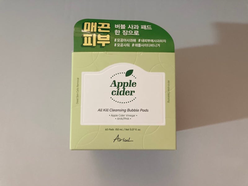 애플호환 사이다 올 킬 클렌징 버블 패드 - 효과적인 모공 및 보습 메이크업 제거 각질 제거를 위한 2단계 듀얼 한국 스킨 케어 60개 150ml / 5.07 액량