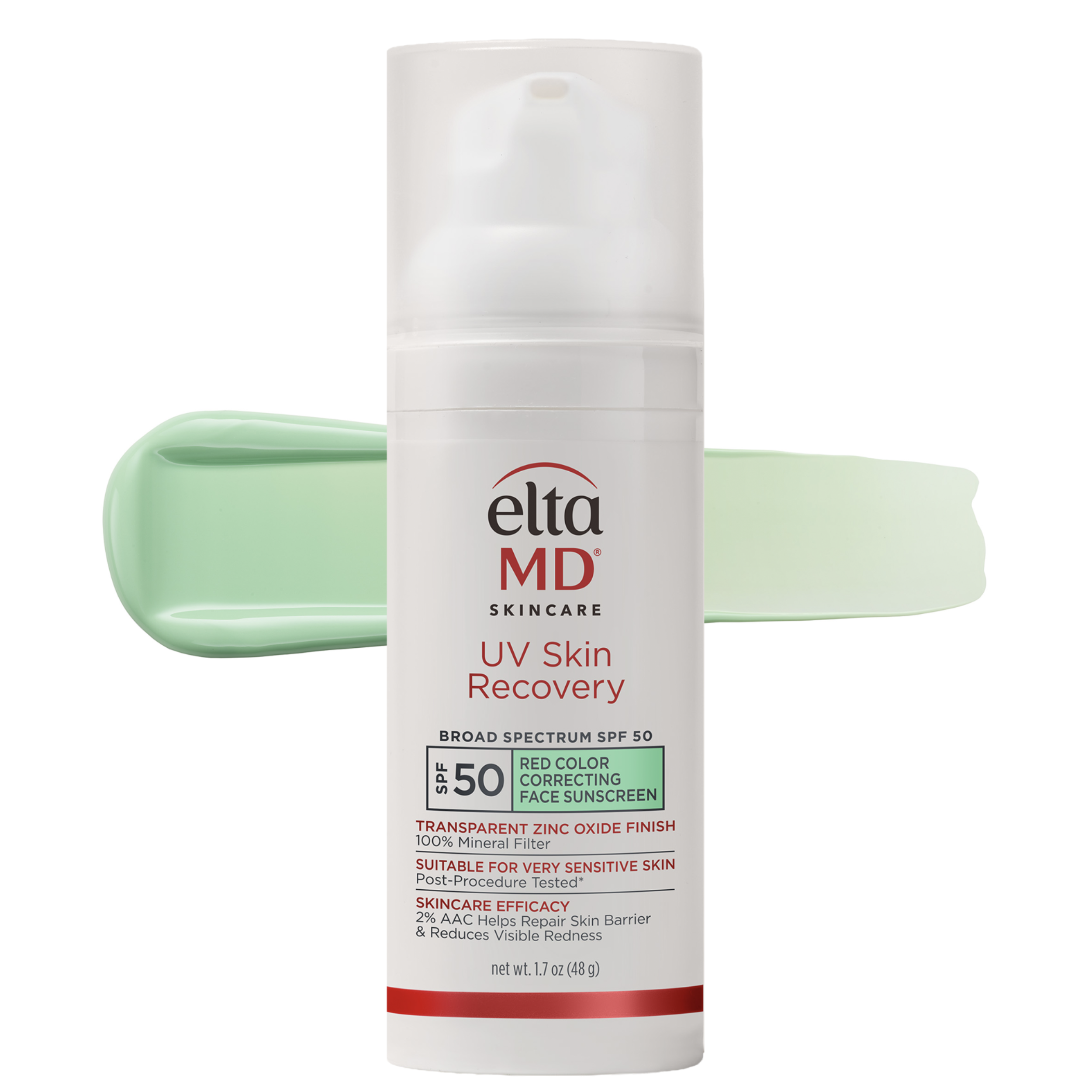 EltaMD UV Skin Recovery Red Color Correcting Green Tint Broad Spectrum SPF 50