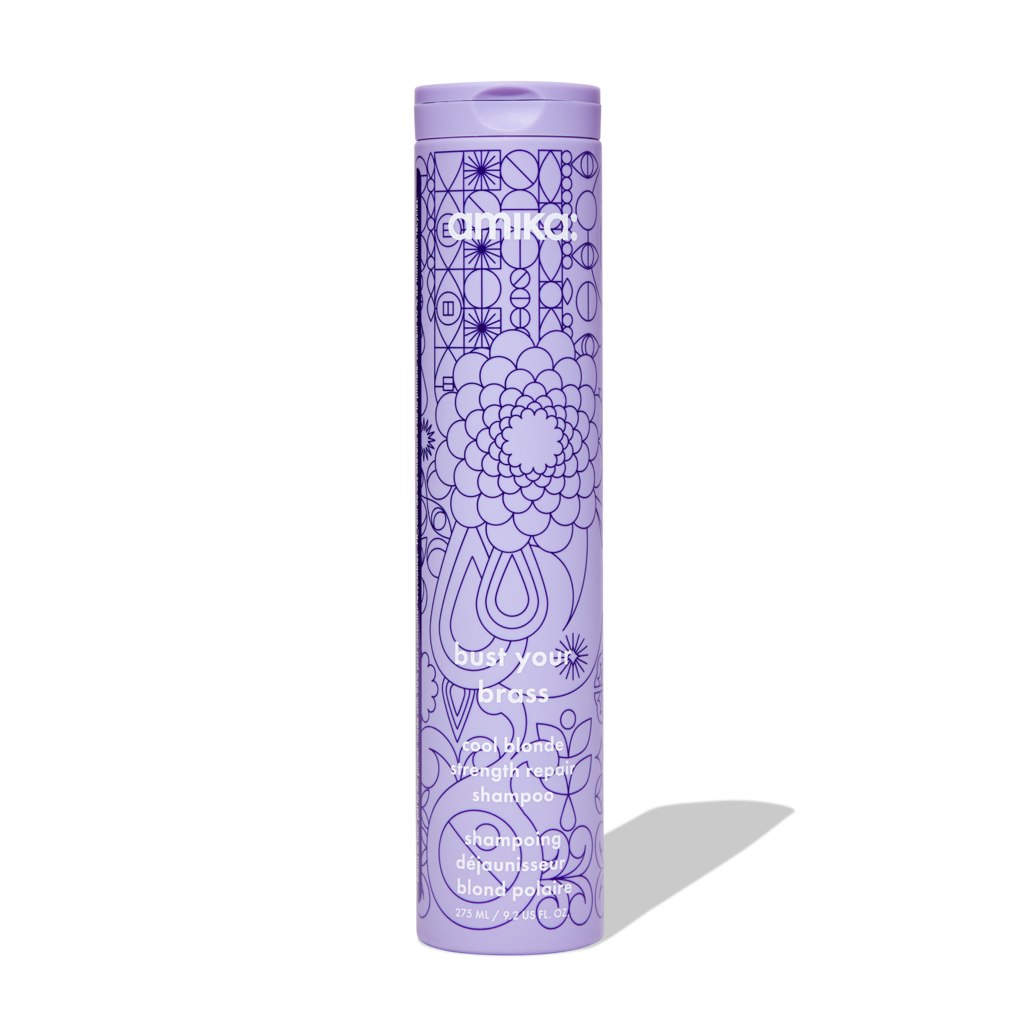 amika bust your brass | cool blonde strength repair shampoo