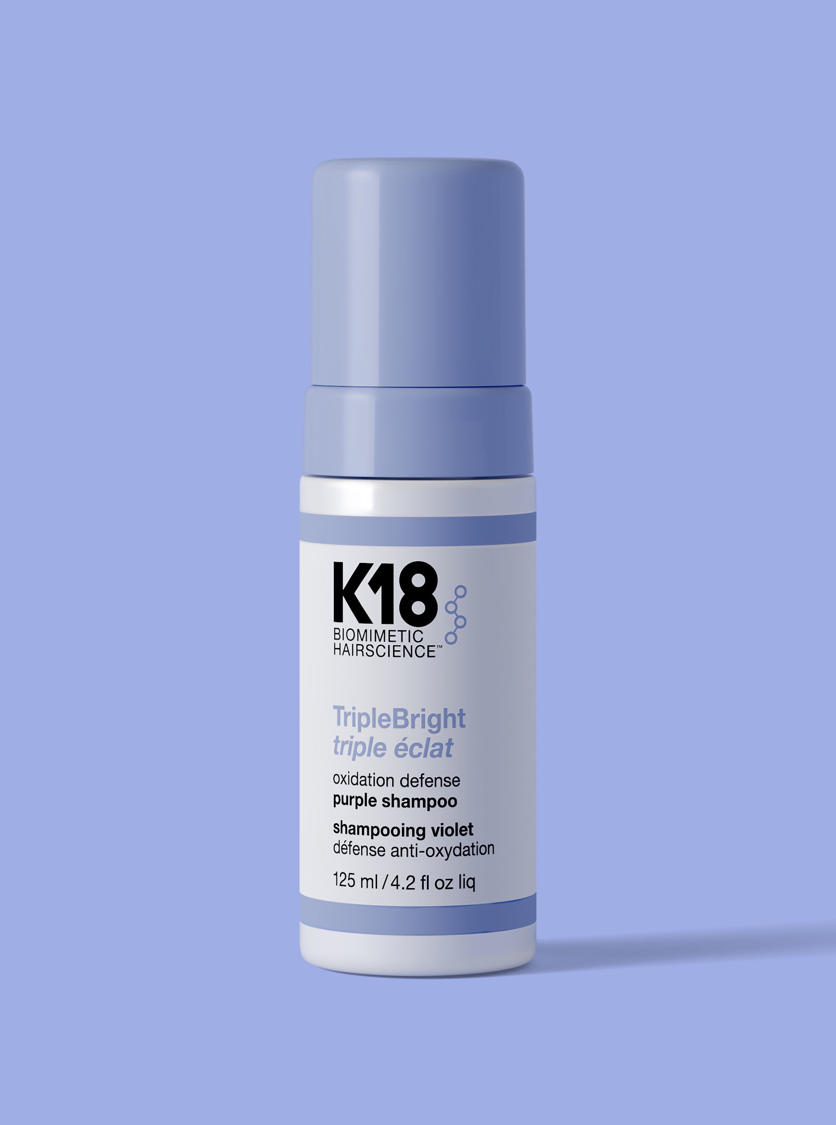 K18 TripleBright oxidation defense purple shampoo